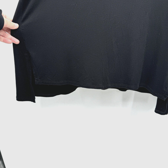 Eileen Fisher Midi Shift Dress Size M Black Minimalist Sustainable Quiet Luxury - Picture 4 of 9